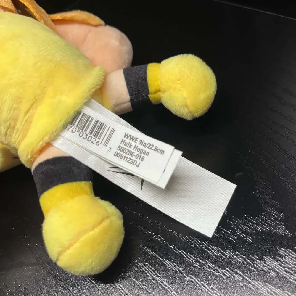 WWE Hulk Hogan 9” Plush Stuffed Toy 2018 Yellow Shirt Wrestling Figure